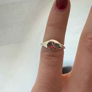 Gorjana Sterling Silver 'N' Initial Ring
